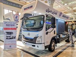 نمایش کامیونت برقی دافران شایان دیزل در نمایشگاه حمل و نقل
